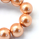 Baking Painted Pearlized Glass Pearl Round Bead Strands HY-Q330-8mm-33-3