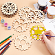 Olycraft 18Pcs 6 Style Unfinished Wooden Pieces WOOD-OC0002-58-3