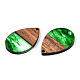 Transparent Resin & Walnut Wood Pendants RESI-N039-25D-2