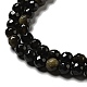 Natural Golden Sheen Obsidian Beads Strands G-P476-01A-04-4