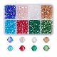 8 brin de perles de verre transparentes bicône à facettes de 8 couleurs EGLA-YW0001-61-1