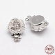 Rhodium Plated Sterling Silver Box Clasps X-STER-A030-64-1