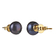 Natural Pearl Rondelle Stud Earrings EJEW-JE04585-01-3
