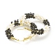 Фарфоровые серьги-кольца с бусинами для женщин EJEW-C003-01-RS-3