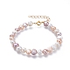 Natürliche Süßwasserperlen Perlen Armbänder BJEW-JB05122-01-1