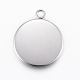 304 Stainless Steel Pendant Cabochon Settings X-STAS-E146-18P-18mm-1