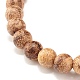 Bracelet extensible en perles de bois mélangées rondes de 6 mm BJEW-JB07360-7