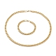 Placcatura ionica (ip) 304 set di gioielli per bracciali e collane con catena a maglia cubana in acciaio inossidabile SJEW-B019-03B-G-2