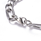 304 Stainless Steel Figaro Chain ID Bracelets BJEW-G631-02P-4