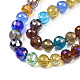 Electroplate Transparent Glass Beads Strands EGLA-N006-043-3