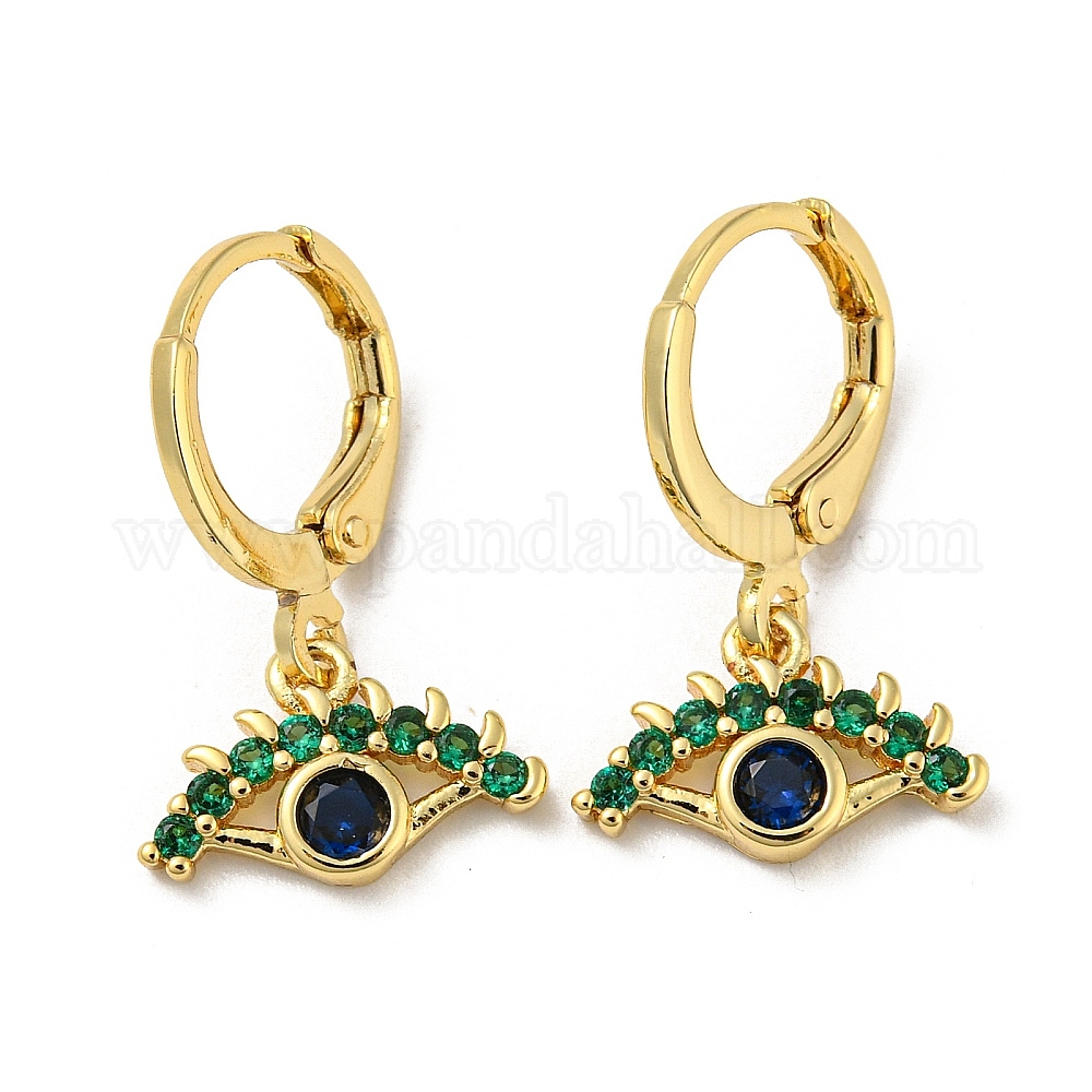 Wholesale Real 18K Gold Plated Brass Dangle Leverback Earrings ...
