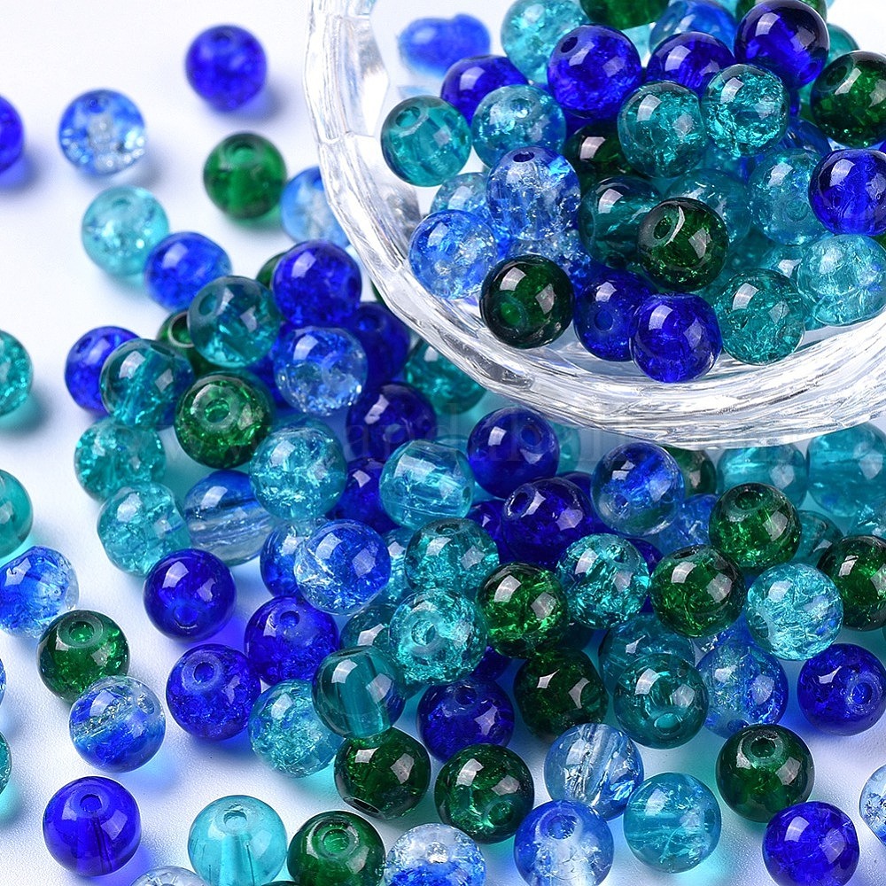 Wholesale Baking Painted Crackle Glass Beads