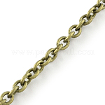 Iron Cable Chains, Unwelded, with Spool, Oval, Antique Bronze, 5x4x1.2mm, about 328.08 Feet(100m)/roll