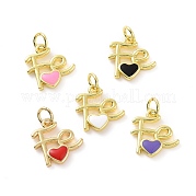 Подвески из латуни с покрытием из эмали KK-C008-18G