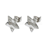 Accessoires de puces d'oreilles en 304 acier inoxydable STAS-L024-003P-09