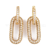 Серьги из латуни с фианитом EJEW-S219-13G