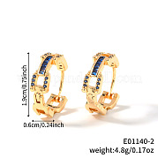 Модные серьги-кольца из латуни с кубическим цирконием DR3389-1
