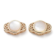Hohle ovale Perlen aus Messing KK-G474-01G