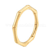 Ion Plating(IP) 201 Stainless Steel Bamboo Sticker Finger Ring for Women RJEW-N038-130LG