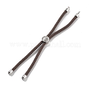 Серебряные браслеты из витого нейлонового шнура DIY-B066-03P-05