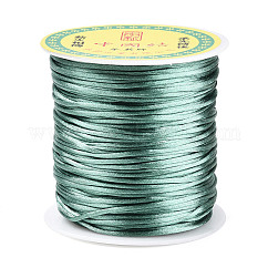 Cordón de cola de rata de satén de nailon, para hacer pulseras de joyería, nudo chino, macramé, manualidades, aguamarina mediana, 1.0mm, alrededor de 76.55 yarda (70 m) / rollo