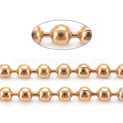 Catene a sfere in acciaio inox 304 con placcatura sotto vuoto pvd, placcato di lunga durata, con la bobina, saldato, oro, 2mm, circa 32.8 piedi (10 m)/rotolo