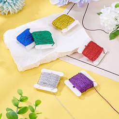 6 шт. 6-х цветные 12-х слойные полиэстеровые металлизированные нитки для вышивки DIY-TAC0020-74