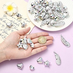 50 шт. 5 стиля УФ-покрытие непрозрачные CCB пластиковые бусины&nbsp;MACR-YW0004-72