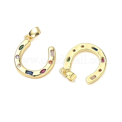 Pendentifs avec zircon cubiques à micro-pavés en laiton&nbsp;KK-H254-08G