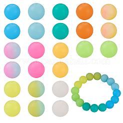 72 шт. двухцветные светящиеся круглые пищевые силиконовые бусины SIL-TA0001-38