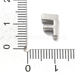 304ステンレススチールチャーム  レターチャーム  文字F  9.5x6.5x3mm  穴：1.6mm&nbsp;STAS-R138-07P-F