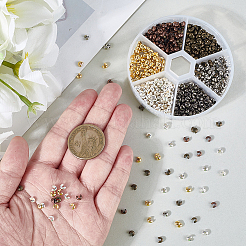 900 шт. 6-х цветные железные крышки для бусин&nbsp;IFIN-PA0001-07A