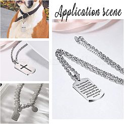 201 нержавеющая сталь прямоугольная штампованная пустая бирка подвеска STAS-UN0012-39