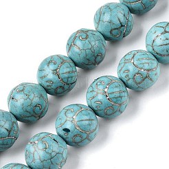 Синтетических нитей бирюзовые бусы&nbsp;UNKW-T001-01B