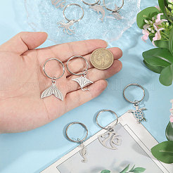 9 шт. брелок из нержавеющей стали 304 с тематикой океана KEYC-FH00071