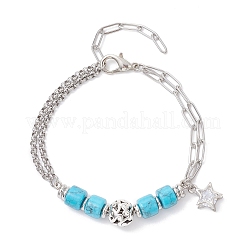 2 шт. 2 стиля многослойных браслетов из нержавеющей стали 304 BJEW-JB12234