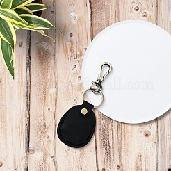 Овальные брелки-подвески из коровьей кожи&nbsp;KEYC-WH20001-17C