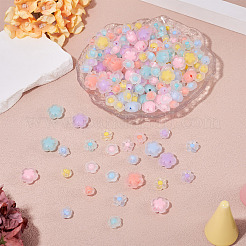 200шт 4 стиля матовые прозрачные акриловые бусины&nbsp;OACR-TA0003-54