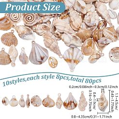 80 шт. 8 стиля непрозрачных акриловых подвесок и соединительных звеньев&nbsp;OACR-PH0004-46