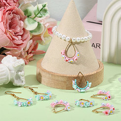 8 шт. 2-х цветные стеклянные бусины и подвески из смолы&nbsp;PALLOY-CA00038