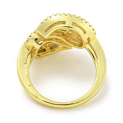 Стойки с покрытием из латуни микро паве с кубическим цирконием и открытыми манжетами для женщин&nbsp;RJEW-I104-04G