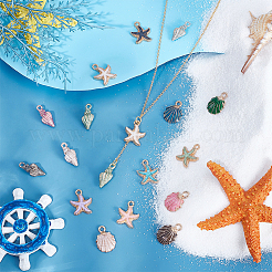 32шт 16 стиля подвески из сплава с эмалью&nbsp;ENAM-UN0001-21