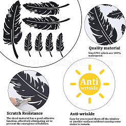 4 feuille d'autocollants de voiture imperméables en plastique à plumes de 2 couleurs&nbsp;DIY-GF0008-98