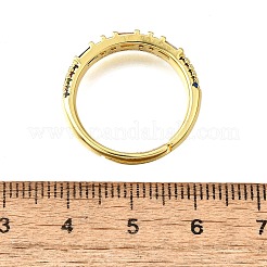 Регулируемые латунные кольца с микропаве из кубического циркония для женщин&nbsp;RJEW-H247-10G