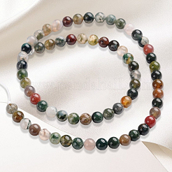 65 шт. круглые бусины из натурального индийского агата G-SC0003-57