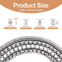 4 нити 4 стилей гальванизированные немагнитные синтетические гематитовые бусины нити G-CW0001-12P