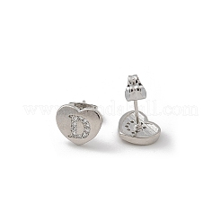 Серьги-гвоздики из латуни с микропаве из прозрачного кубического циркония EJEW-K299-01P-D