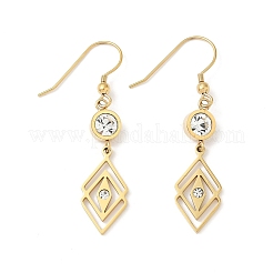 Серьги-подвески в форме ромба из нержавеющей стали 304 EJEW-Z129-12G-02