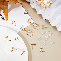 80 шт. прямоугольная фурнитура для сережек-гвоздиков из нержавеющей стали STAS-BC0003-09