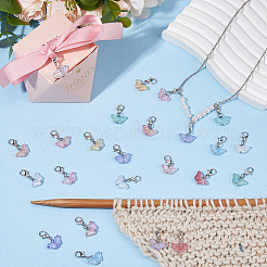 80 Stück 8 Stile Schmetterling transparent sprühlackiert Glas Charms&nbsp;HJEW-DC00039